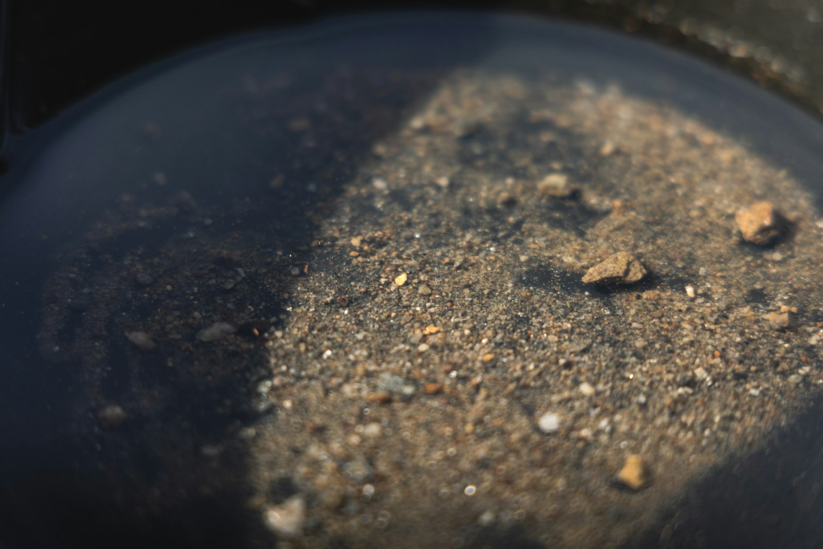 Sediment being examined during gold panning